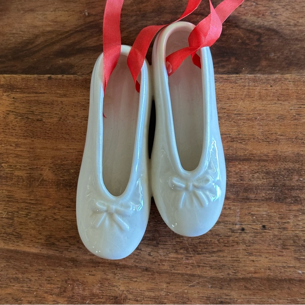 SALE 2/15 Vintage 80's Porcelain Ballet Slippers Wall Decoration / Ornament